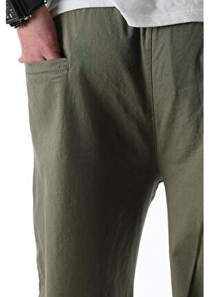 Yeşil Bol Paça Beli Bağlamalı Erkek Pantolon E7403 modelleri