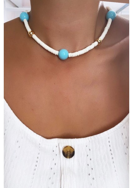 Gold Detay Fimo Kolye