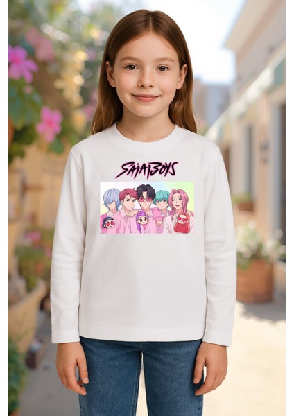 Kpop Demon Hunters Saja Boys Uzun Kollu Baskılı Kız Çocuk Tişört (4-13 Yaş) fiyatları