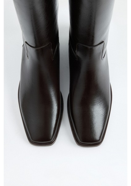 Çizme 2305 - Düz Binici Acı Kahve Kadın Çizme