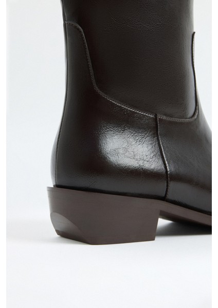 Çizme 2305 - Düz Binici Acı Kahve Kadın Çizme