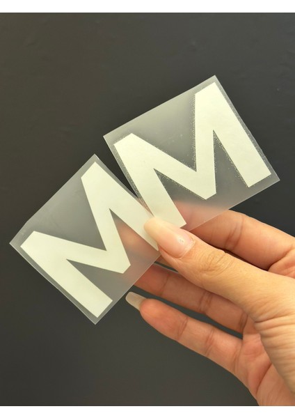 2 Li Ütü Ile Yapışan M Harfi Arma Transfer Baskı 5x5 cm