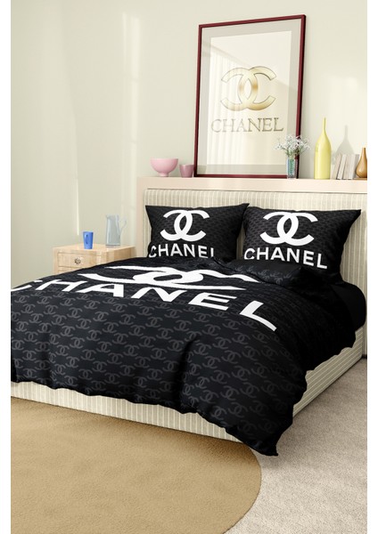 Nevresim Takımı Çift Kişilik Pamuklu Saten Kumaş 6 Parça 3D Dijital Baskı Duvet Cover Set Model No: