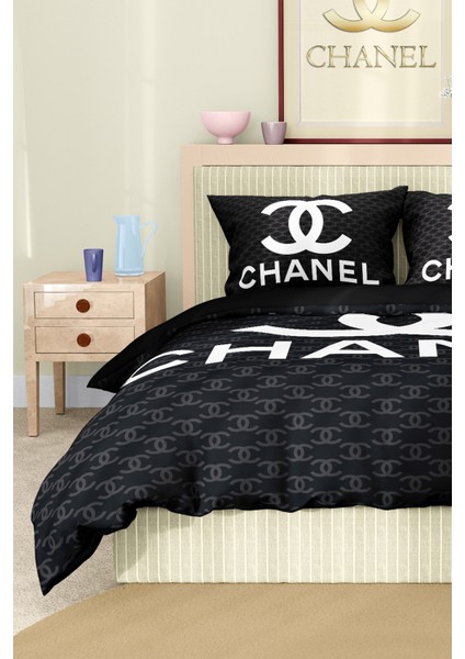 Nevresim Takımı Çift Kişilik Pamuklu Saten Kumaş 6 Parça 3D Dijital Baskı Duvet Cover Set Model No: