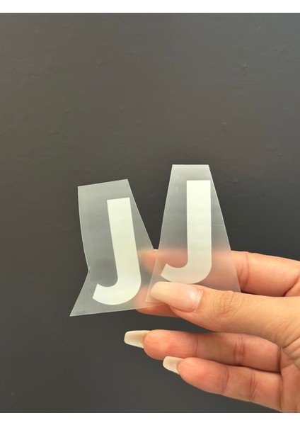 2 Li Ütü Ile Yapışan J Harfi Arma Transfer Baskı 5x2 cm