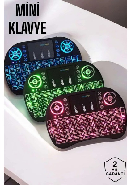 USB Bağlantılı Mini Q Klavye Işıklı Tüm Cihazlara Uyumlu