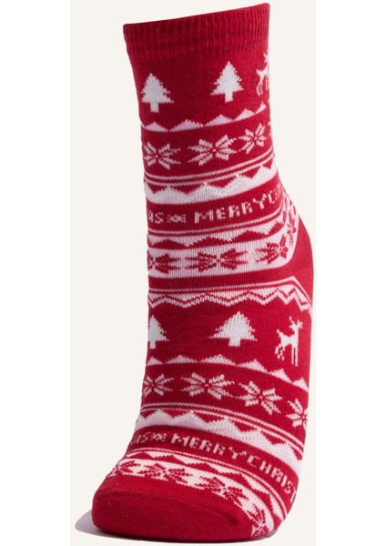 Kız Çocuk Kutulu Yılbaşı Temalı 2'li Pamuklu Uzun Çorap G3929A8NS fiyatları