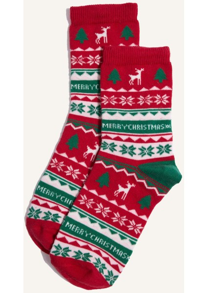 Kız Çocuk Kutulu Yılbaşı Temalı 2'li Pamuklu Uzun Çorap G3929A8NS modelleri