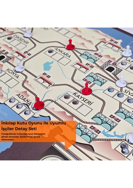 Masa Oyunu Aksesuarı- İnkılap Kutu Oyunu ile Uyumlu 3D İşçiler Detay Seti (OYUN DAHİL DEĞİLDİR.) fırsatları