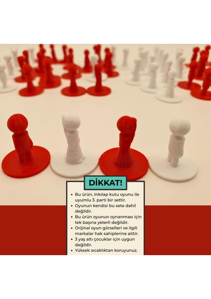 Masa Oyunu Aksesuarı- İnkılap Kutu Oyunu ile Uyumlu 3D İşçiler Detay Seti (OYUN DAHİL DEĞİLDİR.)