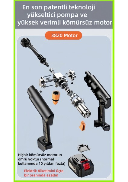 En Güçlü 3 Vitesli Ayar, Kömürsüz Oto Araba Bahçe Klima Halı Şarjlı Yüksek Basınç Yikama Makine indirimleri