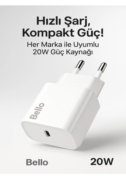 20W Type-C USB Şarj Cihazı BL-2000 Model Hızlı ve Güvenli Şarj Kompakt Tasarım fiyatları