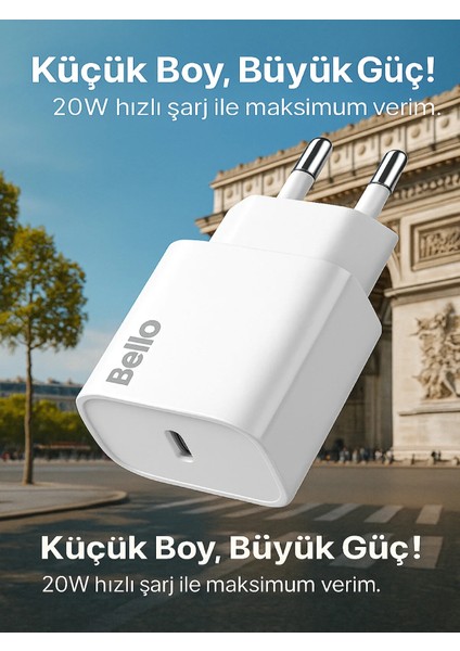 20W Type-C USB Şarj Cihazı BL-2000 Model Hızlı ve Güvenli Şarj Kompakt Tasarım