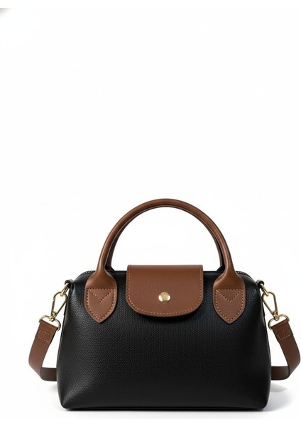 Siyah Taba Kadın Omuz ve El Çantası Küçük Boy