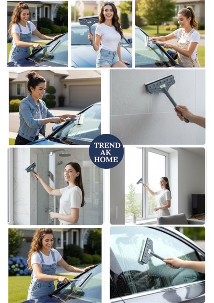 3,lü Oto Yıkama ve Temizleme Seti - Oto Yıkama Fırçası - Tank Bezi - Camsil Çekecek