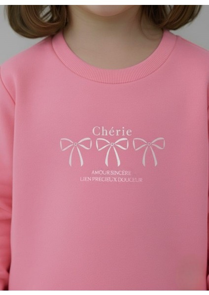 Fiyonk Baskılı Kız Çocuk Sweatshirt
