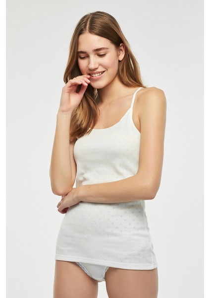 Beyaz Ince Askılı Atlet