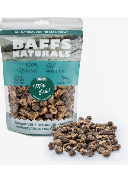 Baffs Naturals Dana Mini Ödül %100 Doğal Köpek Ödül Maması 100 gr fiyatları