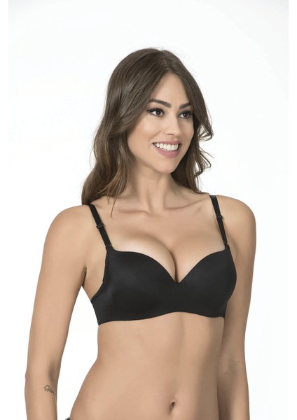 Desteksiz Boş Kap Balenli Dikişsiz Sütyen | Siyah 1108 fiyatları