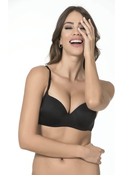 Desteksiz Boş Kap Balenli Dikişsiz Sütyen | Siyah 1108 modelleri