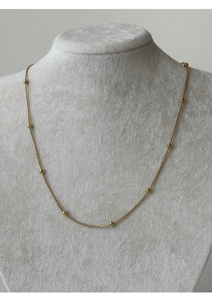 Küçük Dorika Taşlı Uzun Zincirli Gold Kolye modelleri