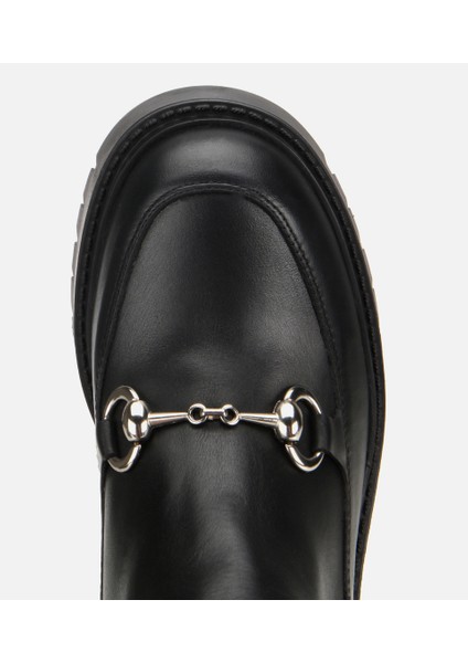 01BOH313190A100 KADIN Deri Siyah Tokalı Lastik Detaylı Kalın Tabanlı Topuklu Bot indirimleri