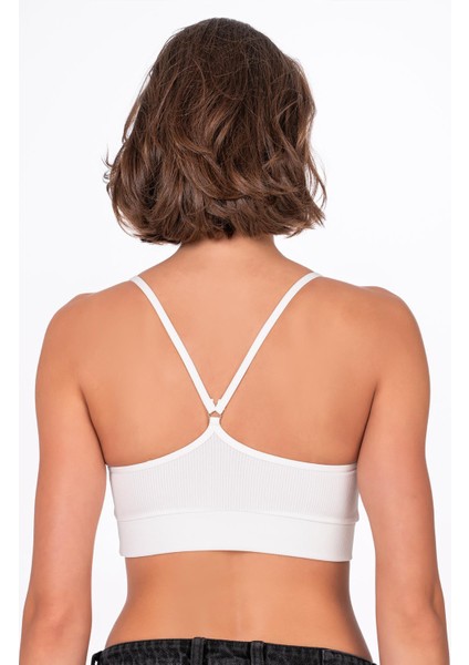 Fitilli İnce Askılı Şekillendirici Spor Sütyeni | Beyaz indirimleri