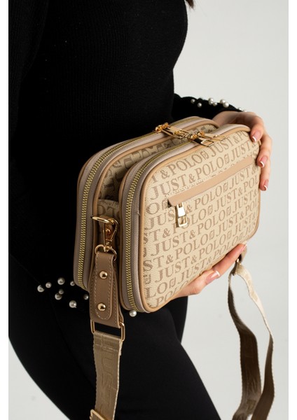 Orijinal Just Polo Collection 5 Bölmeli Lüks Yumuşak Deri Ayarlanabilir Çapraz Askılı Omuz Çantası modelleri