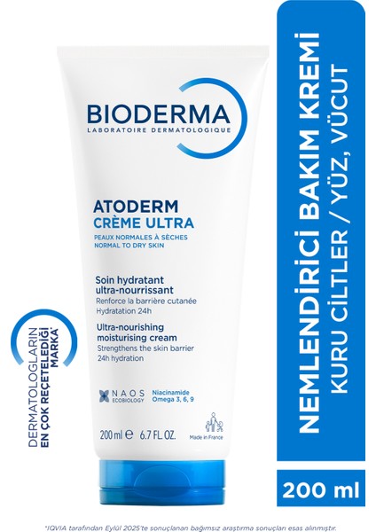 Atoderm Cream Ultra Normal ve Kuru Ciltler için Nemlendirici Yüz ve Vücut Bakım Kremi 200 ml