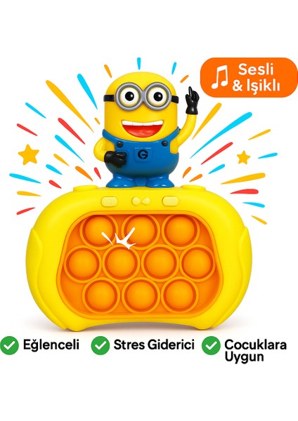 Figürlü Sesli Işıklı Pop It – Çocuklar Için Eğitici, Güvenli ve Eğlenceli Oyuncak