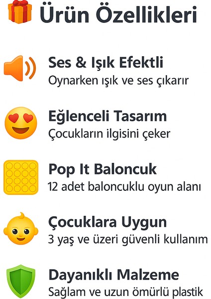 Figürlü Sesli Işıklı Pop It – Çocuklar Için Eğitici, Güvenli ve Eğlenceli Oyuncak fırsatları