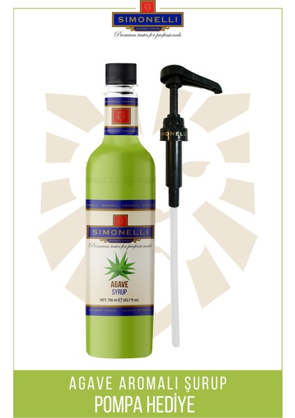 Kahve ve Kokteyl Şurubu Agave 700 ml + Pompa Simonelli
