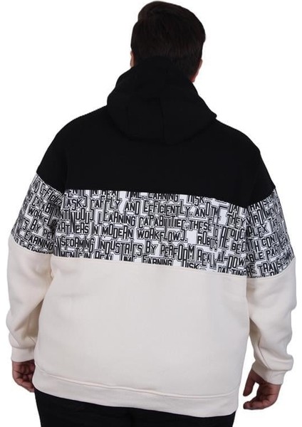 Büyük Beden Kapüşonlu 3ip Sweat Transforming 25713 Sıyah modelleri