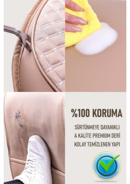 Fiat Siena Uyumlu Yarı Deri Oto Koltuk Kılıfı Tam Set Vena Bej