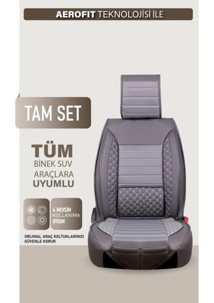 Opel Vectra C Uyumlu Yarı Deri Oto Koltuk Kılıfı Tam Set Vena Füme modelleri