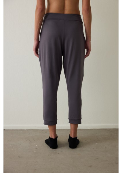 Antrasit Yüksek Bel Bilek Boy Yoga Pantolonu