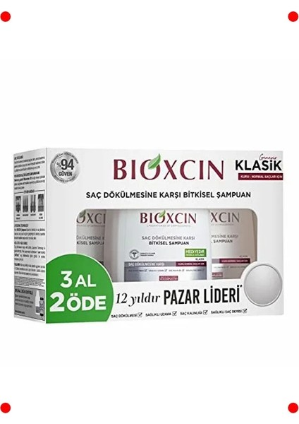 Bitkisel Saç Dökülme Karşıtı Şampuan 3X300 ml