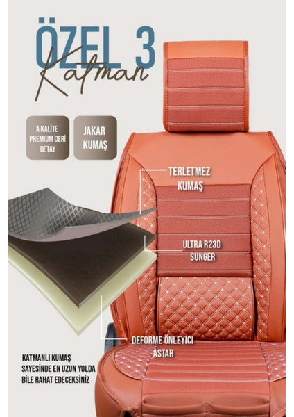 Fiat Siena Uyumlu Yarı Deri Oto Koltuk Kılıfı Tam Set Vena Tarçın fırsatları
