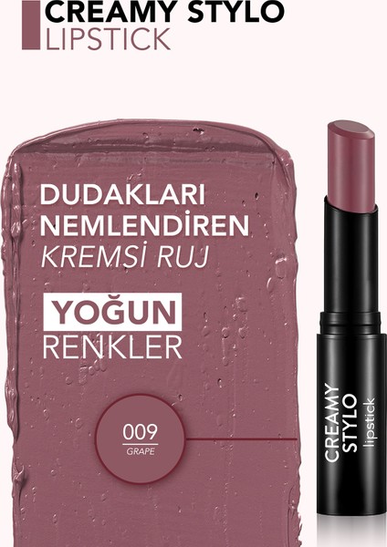 Creamy Stylo Yarı Parlak Bitişli Kremsi Ruj (09 Grape) 8682536013697 modelleri