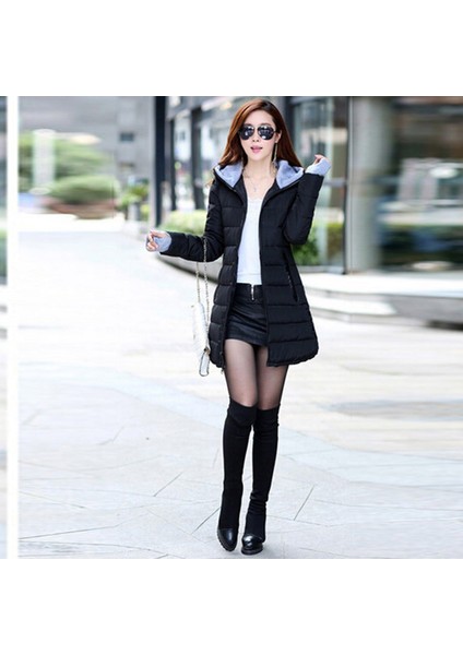 Kışlık Kapüşonlu Orta Boy Kadın Şişme Mont fırsatları