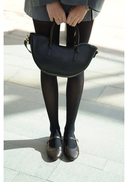 Kadın Desenli Bantlı Günlük Babet Renada Kahve