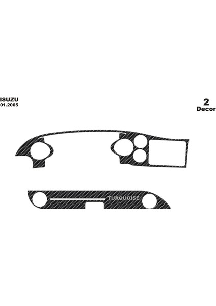 Isuzu Turkuaz Konsol-Torpido Kaplama 2005 2 Parça Karbon