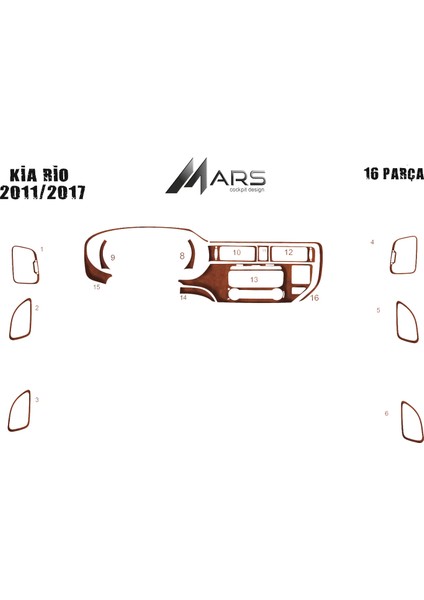 Kia Rio Torpido/konsol Kaplama 2011-2017 Maun