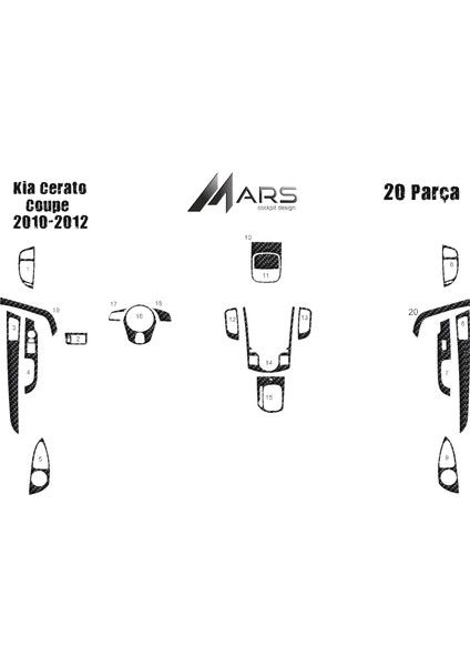 Kia Cereto Coupe Torpido/konsol Kaplama 2010-2012 Karbon