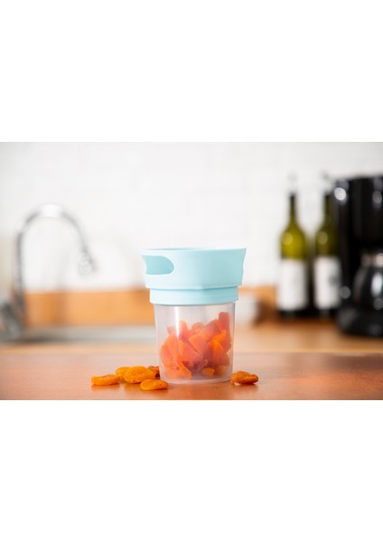 Dökülmeyi Önleyen Bebek Alıştırma & Atıştırma Mama Kabı - Mavi İksir