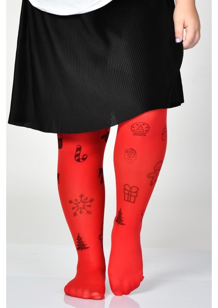 Yeni Yıl Desenli Çocuk Külotlu Çorap