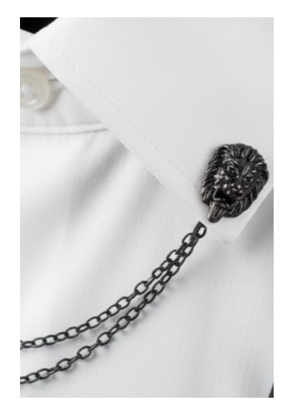 Siyah Aslan Zincirli Gömlek & Ceket & Damatlık & Yaka Iğnesi fiyatları