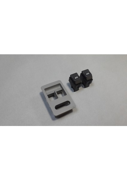 Vw Polo 6n2 1999-2002 Cam Düğme + Çerçeve Ön Sol Takım Gri