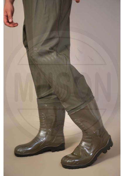 Su Geçirmez Tulum – Çizme Entegreli, Diz Koruma, Gizli Cep & Su Girişini Önleyen Bel Kemeri