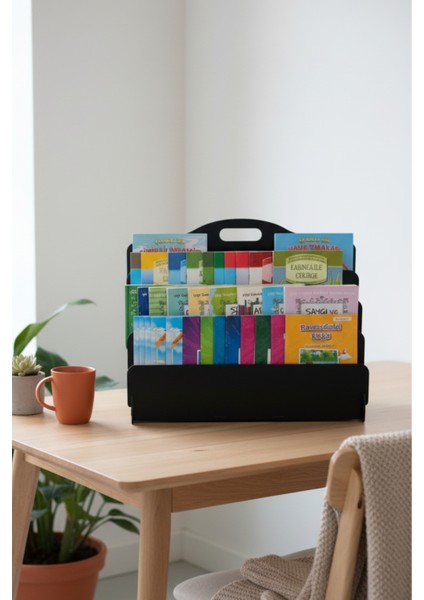 Carry Montessori 4 Raflı Ahşap Mini Kitaplık -Çocuk Odası Kitaplık - Masaüstü Mini Kitaplık fırsatları